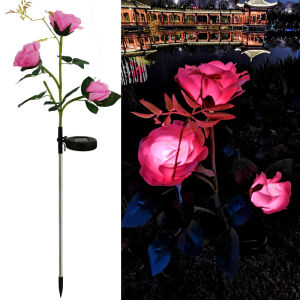 Solar LED Light Outdoor Garden Decoration Rose Solar Lights Waterproof Lamp Patio Garden Lawn Decor