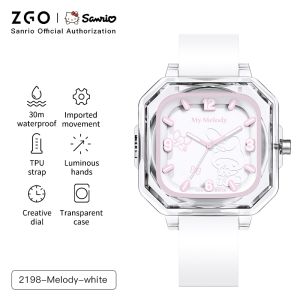 ZGO x Sanrio Hello Kitty Watch For Woman Square Female Watch Waterproof 30M Birthday Gift 2198