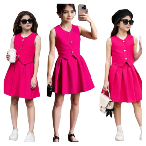 TRINANew Hot Trend Best Seller V-neck Chaleco Vest and Skirt Terno Set Coordinates    - ages from 4 to 12 ages - classy and elegant - timeless classic  - timeless piece - casual office or party - classic piece - super kapal ng tela - hindi kayo magsisi