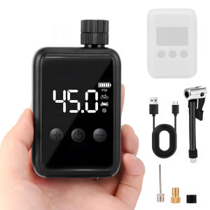 Portable Air Compressor Mini Rechargeable Electric Vehicle Compressor Pump 150PSI Air Pump With Digital Display LED Lights C-Type 5 Modes Tyre Inflator For Motorcycles Bicycles And Balls