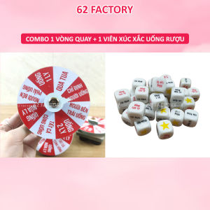 Vòng quay ăn nhậu mini 8 ô trắng đỏ bằng gỗ MDF chống nước an toàn