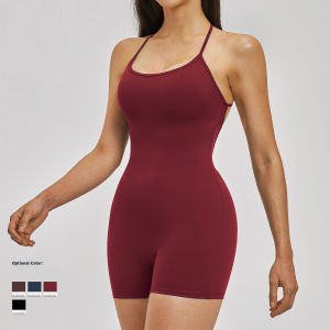 MUTUER Phụ nữ Yoga Jumpsuits Phòng tập thể dục Bộ đẩy lên tập thể dục Bodysuits Backless Scrunch Thể dục tổng thể Tay tay Thể dục thể thao Rompers