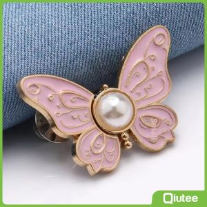 Butterfly Clothing Waist Closing Button Jeans Ornaments Removable Tighten Waist Button Adjustable