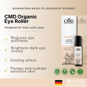 CMD Organic Eye Roller Serum Essence (10ml)– For Dark Eye Circles Puffy Eyes Wrinkles & Fine Lines