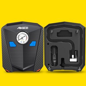 Bơm Lốp Ô Tô AIKESI Bơm Xe Ô Tô Điện Tử Tự Ngắt Kèm Đèn Pin Siêu Sáng