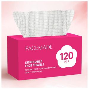 Khăn mặt dùng một lần FACEMADE 120 chiếc Nhiều hơn 20% so với những người khác. Không xơ vải và không có mùi. Để loại bỏ làm sạch và làm khô.