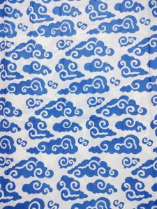 Kain Batik  Warna  Biru Muda - Kain Batik Meteran Bahan Baju - Kain Batik Jarik - Kain Batik Pekalongan