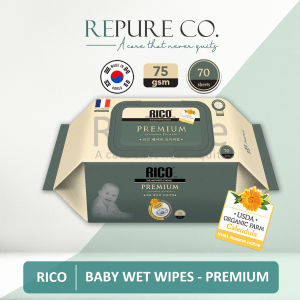 【Made in Korea】RICO Baby Premium Wipes 70s Soft With Natural Calendula Formula For Baby Wipes Tissue Fragrance Free Safe No Skin Irritation
