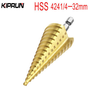 KIPRUN Universal Drill Bit Set 4-32mm HSS Titanium Coated Step Drill Bit Drilling Power Tools for Metal High Speed Steel Wood Hole Cutter Cone Drill