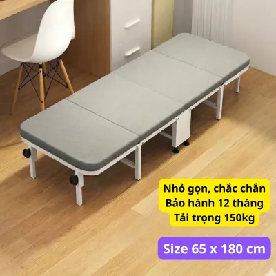 Giường gấp văn phòng giường xếp cao cấp gấp gọn 4 khúc H2Home khung hợp kim sơn tĩnh điện siêu bền bảo hành 12 tháng