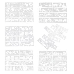 MultiPattern Stencil Set 8PCS Plastic Templates For Kids Coloring Books Scrapbooking And DIY School Projects Home Use