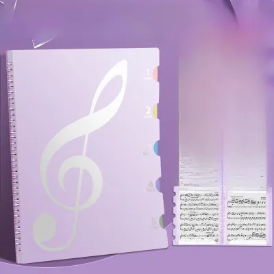 PTNOKA Portable Folding Music Score Clip A4 Music Sheet File Storage Book Convenient Carry-On Piano Sheet Music Holder
