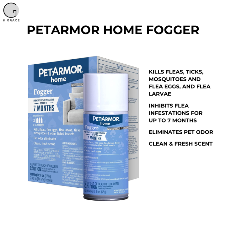 PET ARMOR Home Fogger Eliminates Ticks & Fleas, larvae and eggs, Bed
