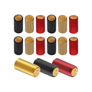 Pack Of 150 Wine Shrinking Cap In Classical Red Gold Black Grade PVC Heat Shrinkable Pods For Bottle Sealing Preservations And Decoration