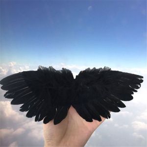 White Black Crafts Kids Mini Feather Angel Wing Newborn Dog Pet Prop Doll Decoration Party Birthday Gift Easter Valentines Day H260702