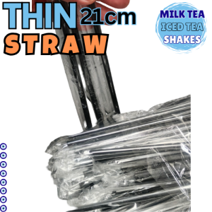 DragonWare BLACK THIN STRAW 100pcs/pack for juice iced tea shake fruits