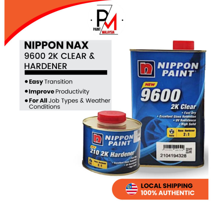 Nippon Paint 9600 Nax Premila 2k Extra Solid Clear Coat 2:1 + Hardener 