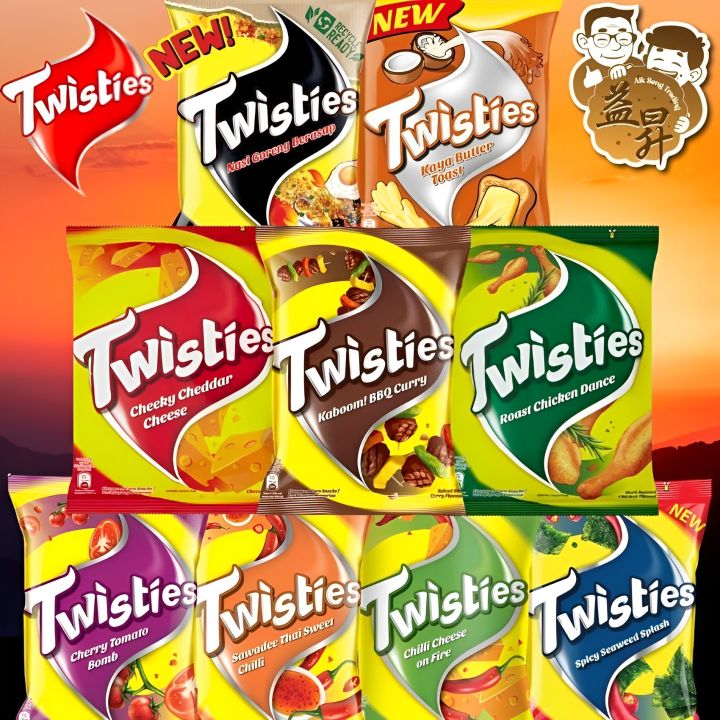 1 pack x 60gm - Twisties Corn Snacks [Cheeky Cheddar Cheese / BBQ Curry ...