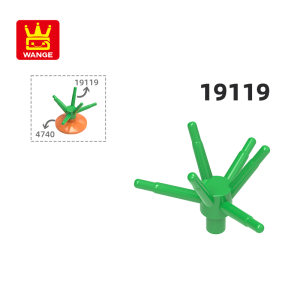 WANGE 19119 100g/340PCS Plant Stems Twigs of Grass Building Blocks Compatible with Brick Moc Color Accessories Parts Toy Gifts