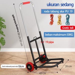 REAIM Troley Lipat Bawa Aqua Galon Troli Lipat Trolley Barang Serbaguna Luggage Carrier Trolley Lipat Troli Barang Lipat Dorongan