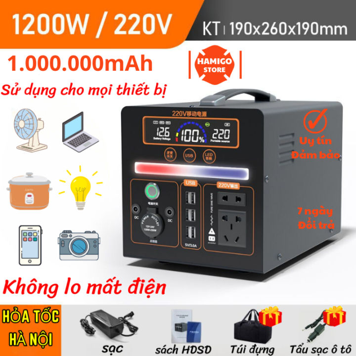 Trạm điện di động 220V/1200W - Máy Phát Điện Di Động - Trạm Sạc Dự ...