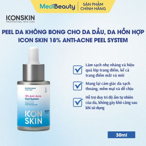Peel da không bong cho da dầu da hỗn hợp Icon Skin 18% Anti-Acne Peel System