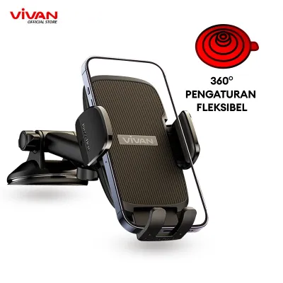 Car Holder Hp Mobil VIVAN CHS16 Rotasi 360° Pengunci Otomatis Untuk Ponsel 4.0 inch - 7.0 inch-Garansi 1 Tahun