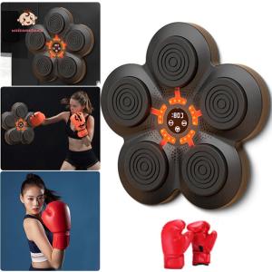 Welcomehome Music Boxing Machine BT Link Wall Mounted Boxing Machine Electronic Music Boxing Pads for Kids Adults Home Exercise
