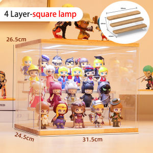 Kotak Pameran Akrilik Lutsinar dengan Lampu LED Rak Pameran Blind Box Akrilik Blind Box Storage Rack亚克力展示盒 盲盒 收納 展示盒