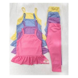 SASSA Kids Coords for Girls Kids Terno for Girls Peplum Top + Leggings Kids OOTD