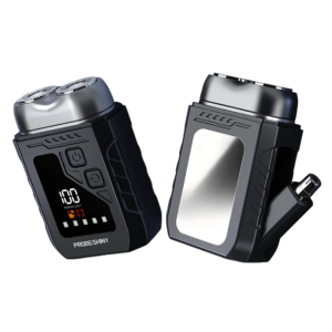 IVAOU 2in1 Mini Electric Shaver Digital Display Painless Portable Rotary Razor Portable Efficient Shaving Smart Nose Hair Clipper Travel Use