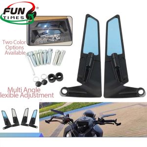 Universal Motorcycle Rearview Mirror Fixed Wind Wing Rotate Side Mirror Reduces Wind Resistance