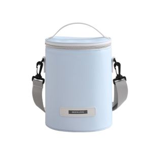 LIANG Waterproof Cylinder Lunch Bag with Thickened Aluminum Foil Large Capacity Picnic Bag Food Organizer Insulated Carrying Cooler Bag For Office Workers