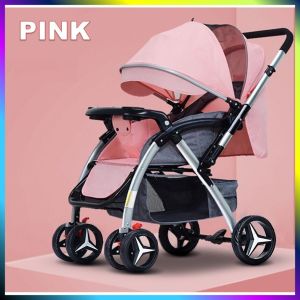 CS Mall : Luxury MarvyBaby Multifunctional 2 Way Facing Lightweight HY6601 Baby Stroller Folding with Enlarge front and rear wheel + Enlarge Sleeping Basket + Adjustable Backrest + Canopy + Front Suspension + Free 6 Gift