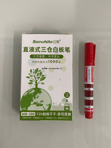 Hộp 8 Bút Dạ Viết Mọi Chất Liệu Ngòi Tròn 3 Ngăn Mực WB588 Snowhite - Dành Cho Văn Phòng Học Sinh Sinh Viên