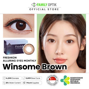 Freshkon Alluring Eyes Winsome Brown 1 Pasang Monthly Softlens Warna Bulanan