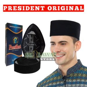 Songkok Putih / Peci Hitam / Songkok President / Kopyah Hitam Polos / Kopiah Polos Hitam / Songkok Dewasa / Songkok Hitam Polos / Songkok Hitam