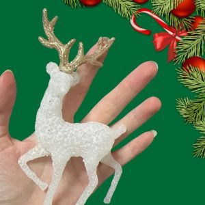 Cute Elegant Crystal Deer Animals Craft Decoration For Home Ornaments Christmas Reindeer Figurines