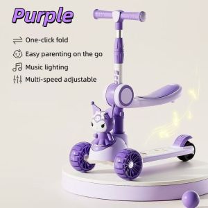 Kids Folding Scooter for Boys and Girls Foldable and Portable Adjustable Handlebar Lightweight Outdoor Toy Birthday Gift