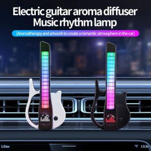DIVATEN LED Colorful Light Car Aromatherapy Diffuser Guitar-shaped with Aroma Diffuser System Car Ambient Light  Car Air Vent Signal Light Car Interior