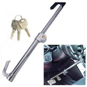 Universal Car Steering Wheel Lock Anti-theft Pedal Lock Retractable Double Hook Clutch Pedal Wheel Clutch Brake Lock