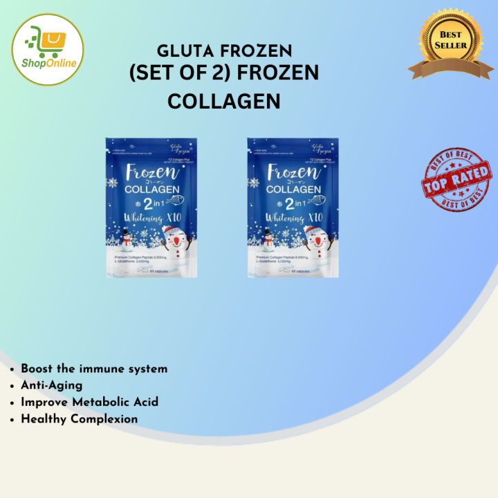 Collagène Frozen Avec L-Glutathione - 60 Gélules Blanchissantes Et Anti-âge - Lot De X10