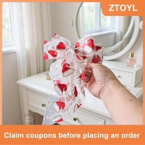 【ZTOYL】 กิ๊บติดผมคริสต์มาส1 2ชิ้นสำหรับผู้หญิงกิ๊บโบว์ใหญ่สำหรับผมยาวขนาดใหญ่เครื่องประดับผมแฟชั่นน่ารัก
