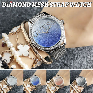 Jam Tangan Perempuan Women Watch Fashion Starry Round Dial Guess Ladies Watch Mesh Strap Casual Quartz Watches For Women Ladies Jam Tangan Wanita