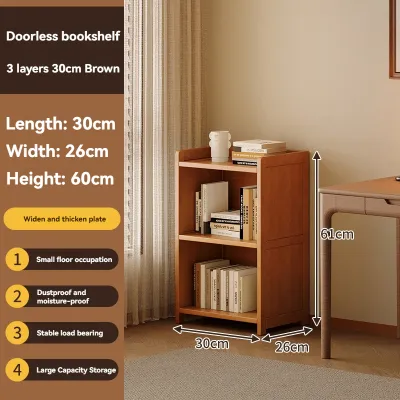 Bookcase Display Rack Bamboo Practical Cabinet Bookshelf Showcase Storage Rack Open storage cabinets without doors
