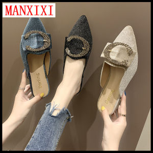 Dép Phong Cách Hàn Quốc Thương Hiệu MANXIXI Dép Sục Đế Bằng Da Lộn Thời Trang Dành Cho Nữ (Cỡ 35-39)