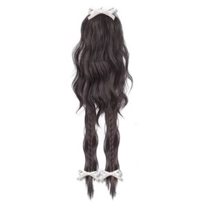 CHENGXU High Ponytail Claw Clip Ponytail Wig Boxing Braid Wavy Bow Half Ponytail Wig Hair Accessories Natural Twist Braid Wig for Women