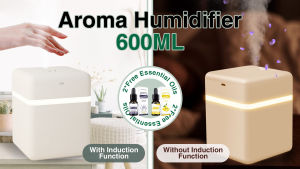 [Free Essential Oils] 600ML Air Humidifier Aroma Essential Oil Diffuser Ultrasonic Cool Mist Humidifier Aromatherapy for Home Office Yoga Spa Baby Bedroom