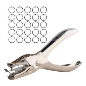 Lỗ đơn puncher kẹp tài liệu lá lỏng Nhẫn kim loại nhỏ Sách văn phòng Nhẫn lỗ đơn puncher cho thẻ chỉ mục sổ lưu niệm