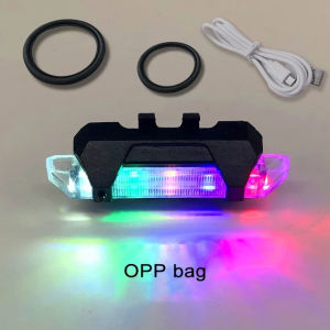 AUTOFun Lampu sepeda gunung LED tahan air yang dapat diisi ulang USB lampu ekor peringatan sepeda Aksesori Sepeda